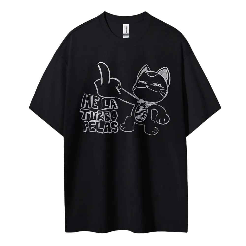 Anime Merchandise Shop - Dandadan T-Shirt Anime Cat Middle Finger