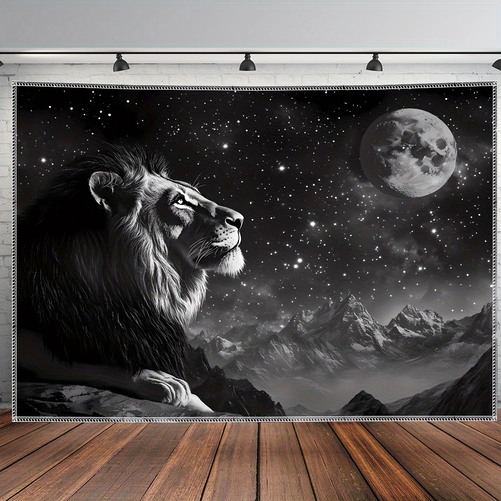 Majestic Lion Starry Night Tap - Wall Scroll Tapestry 评论和价格