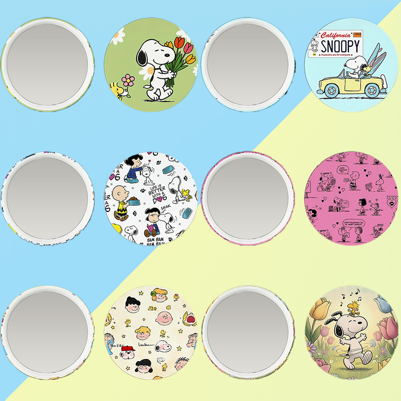 New Snoopys Badge Mirror Woman - Anime Merchandise For Girls 评论和价格