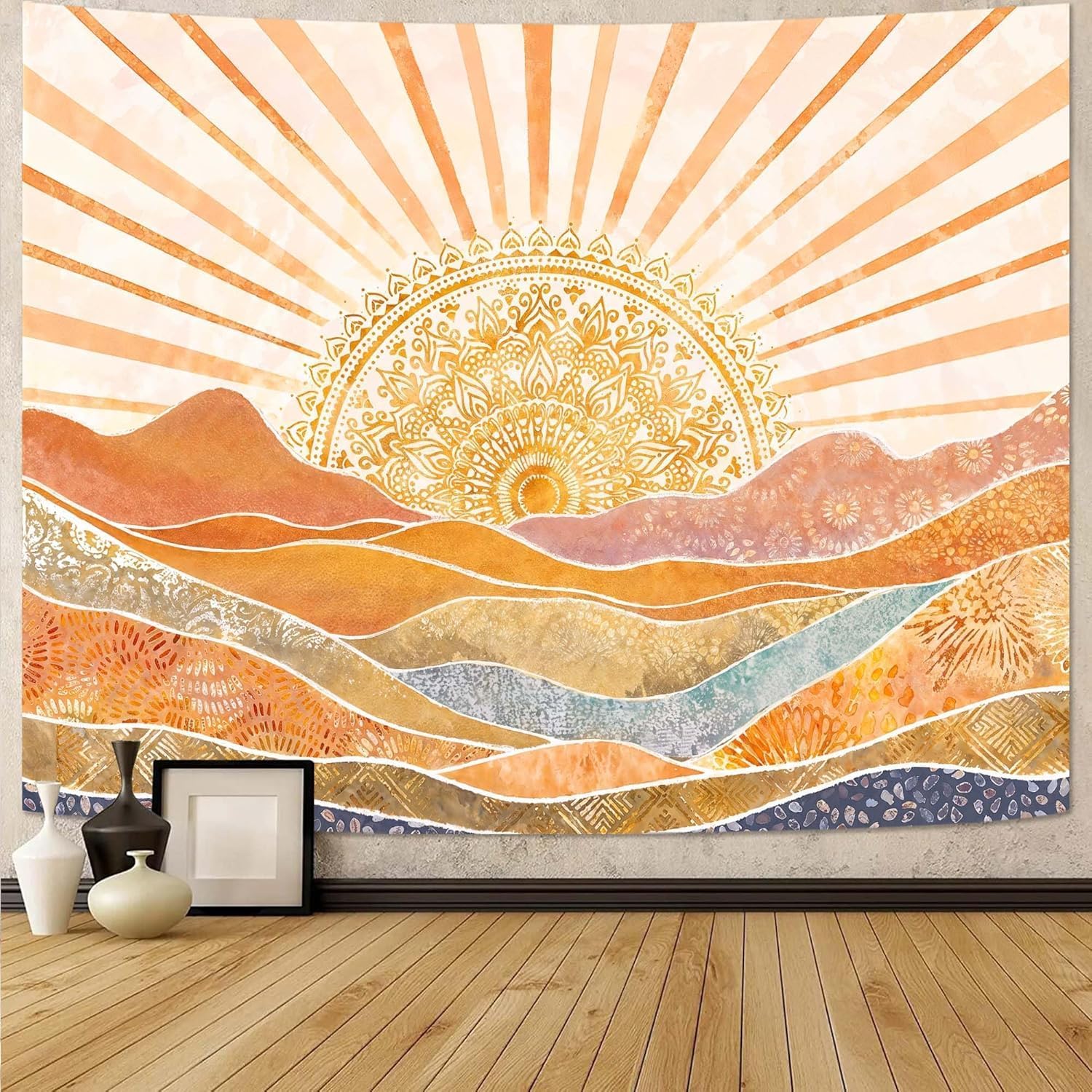 Aesthetic Boho Sun Mountain Ta - Wall Scroll Tapestry 评论和价格