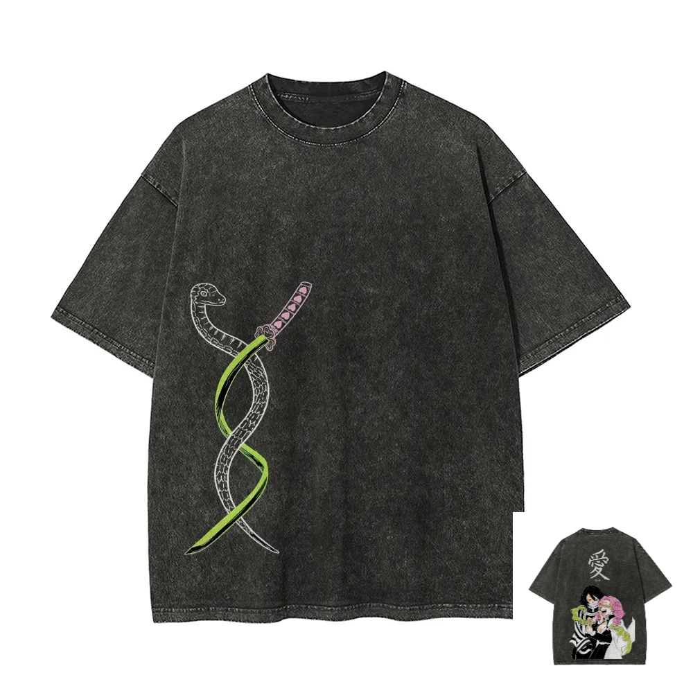 Kimetsu No Yaiba Washed T-Shir - Anime Merchandise Shop 评论和价格