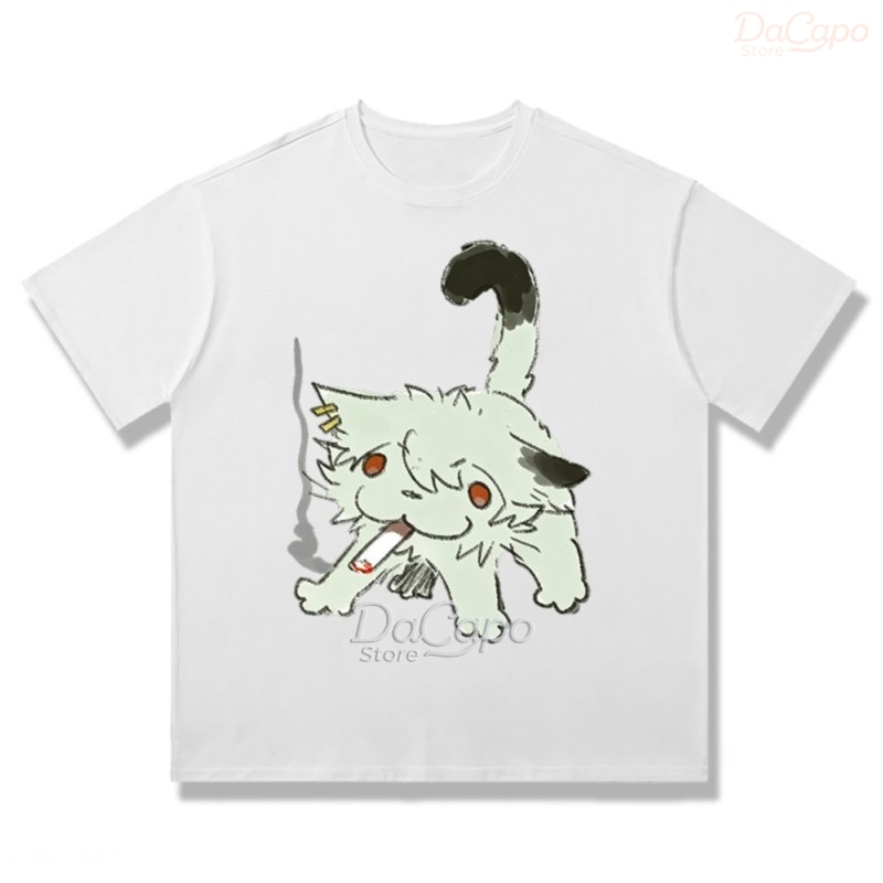 Chainsmoker Cat Yaniko Satou C - Anime Merchandise Shirt 评论和价格