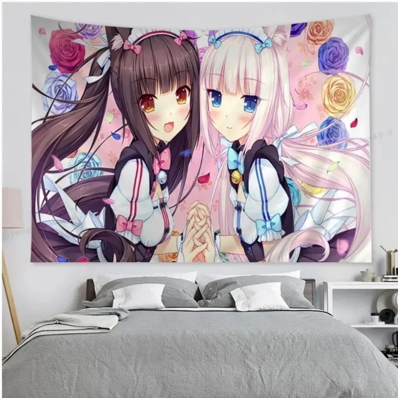 VIKAMA Cat Girl Anime Tapestry - Wall Scroll Tapestry 评论和价格