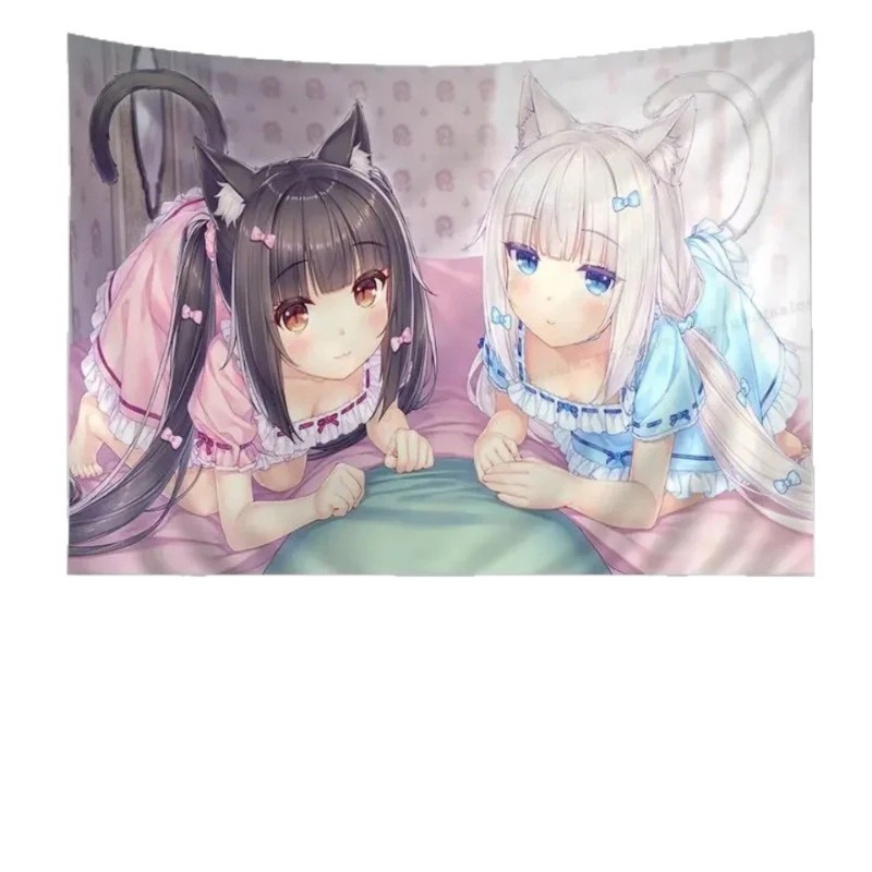 VIKAMA Cat Girl Anime Tapestry - Wall Scroll Tapestry 评论和价格