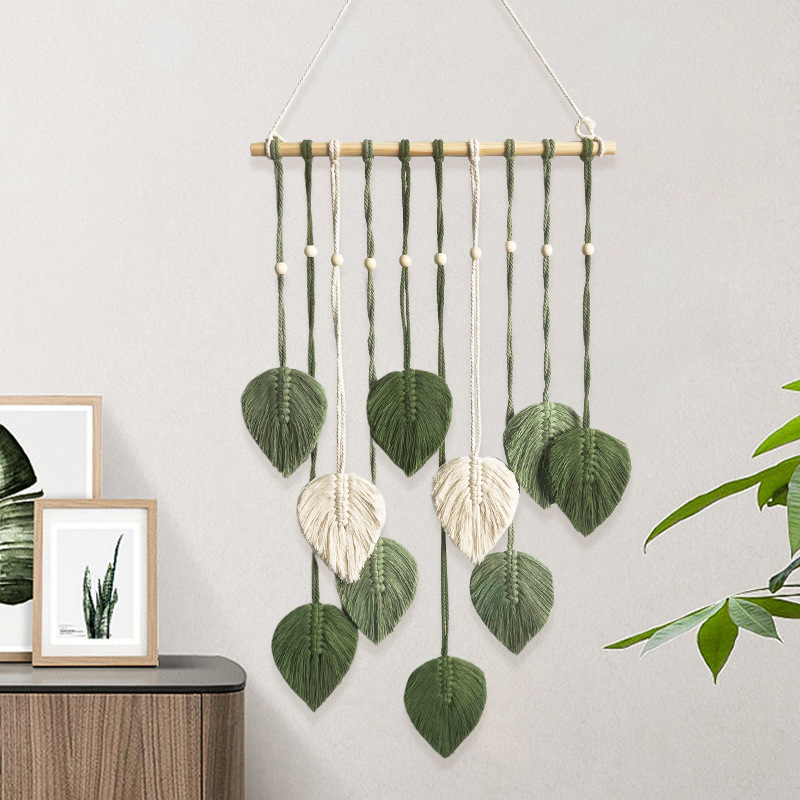 Handmade Leaf Tapestry Weaving - Wall Scroll Tapestry 评论和价格
