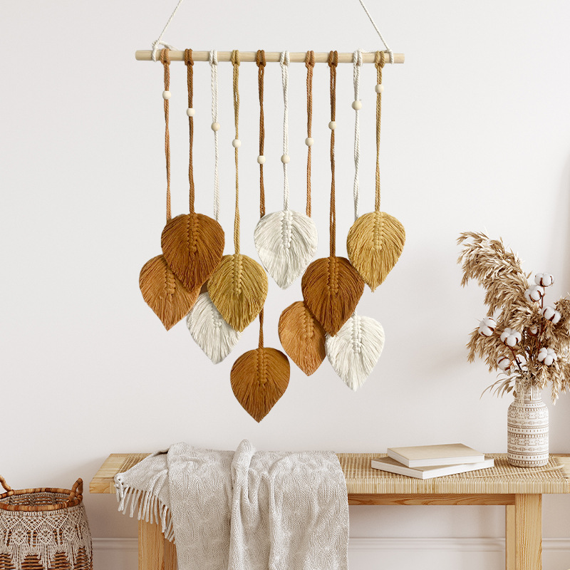 Handmade Leaf Tapestry Weaving - Wall Scroll Tapestry 评论和价格